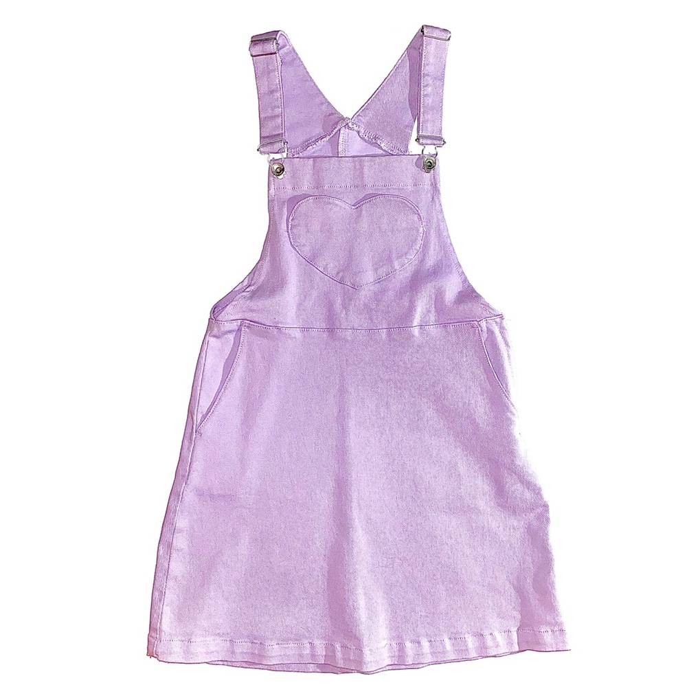 Blackheart Hot-Topic Lilac Overall Dress Heart Pocket